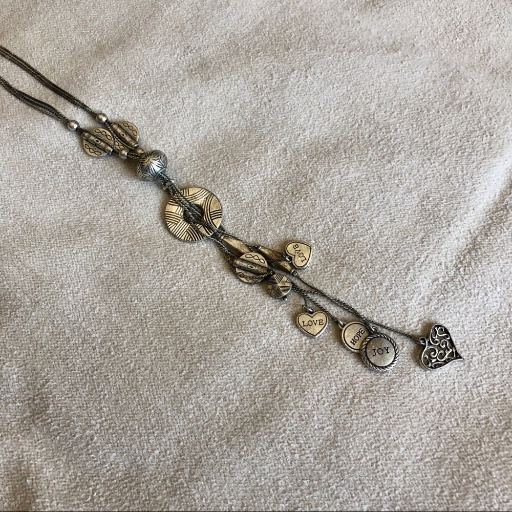 Lia Sophia Long Silver Charm Necklace